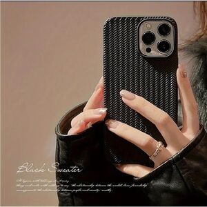 Apple iPhone Phone Case Black Woven Design TPU Case Unisex